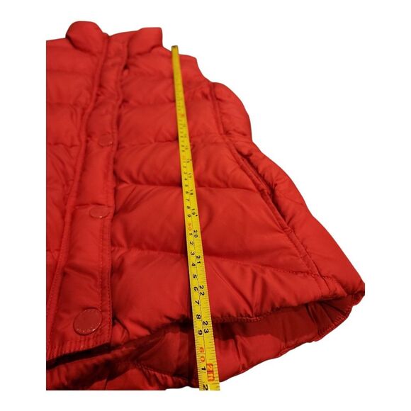J.Crew Women Small Down Feather Puffer Vest Jacket Red Coral Fleece Lined Warm - Picture 7 of 10